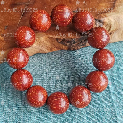 20mm Grade A Natural Starry Wood Prayer Beads Men Woman Buddha Blessing Bracelet