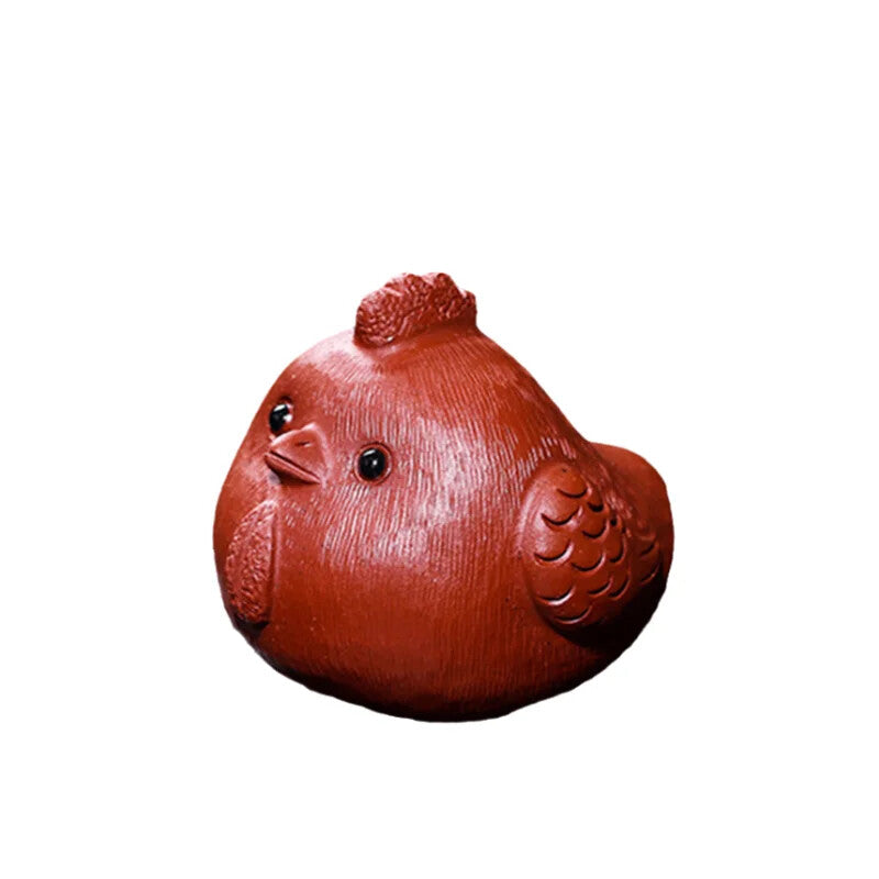 Chinese Yixing Purple Clay Tea Pet Handmade Zodiac Statue Lucky Ornaments