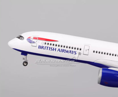 47CM 1:142 BRITISH AIRWAYS AIRBUS A350 Airplane Landing Gears Resin Plane Model
