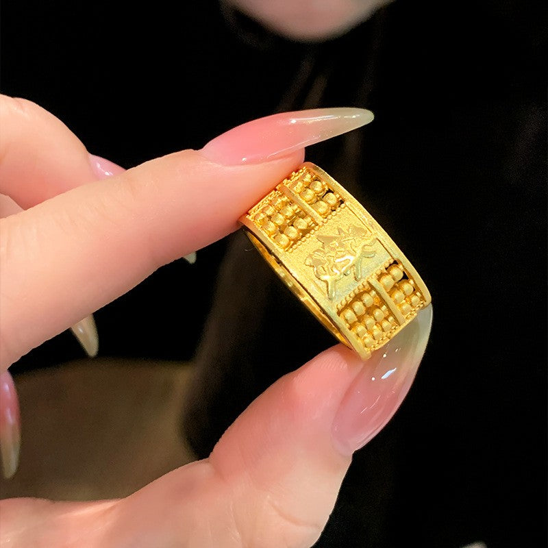 Abacus Adjustable 22 K 23 K 24 K Gilding Gold GP Jewelry Ring