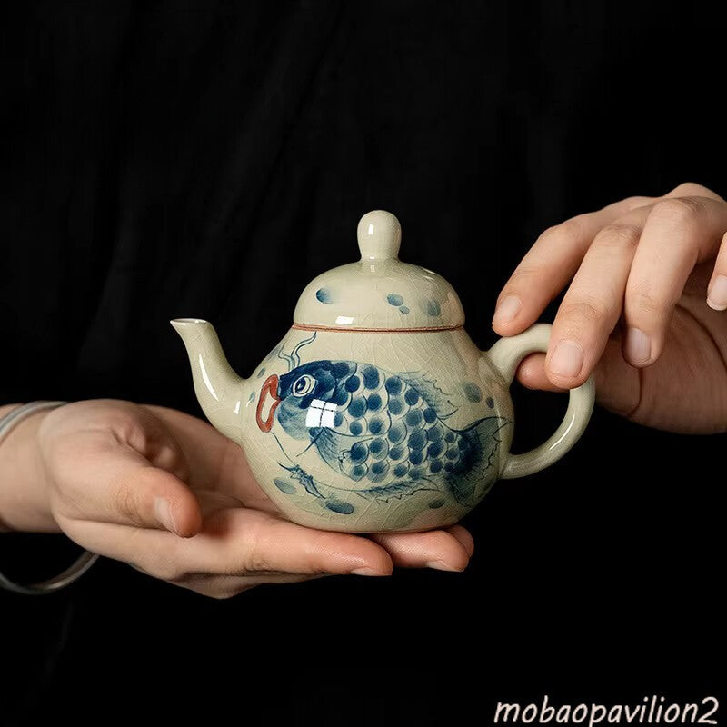 Hand-painted Teapots Old Pottery Pot Puer Tea Chinese Small Ceramic Household