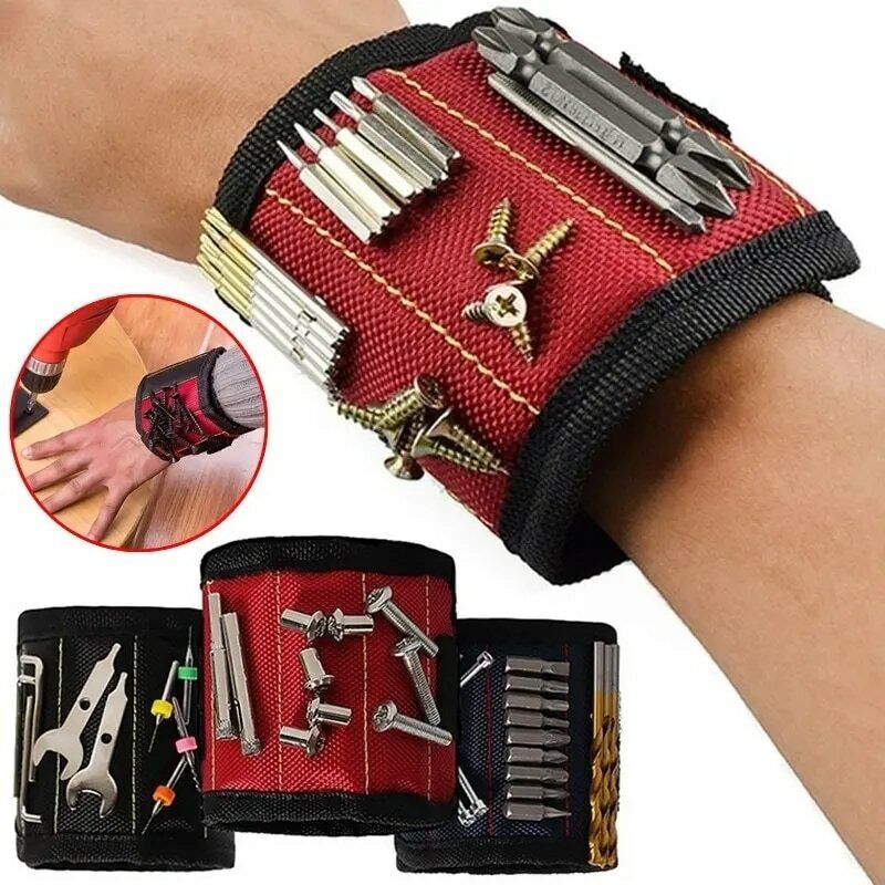 Strong Magnetic Wristband Tool Bags Screw Nail Nut Bolt Drill Storage Portable