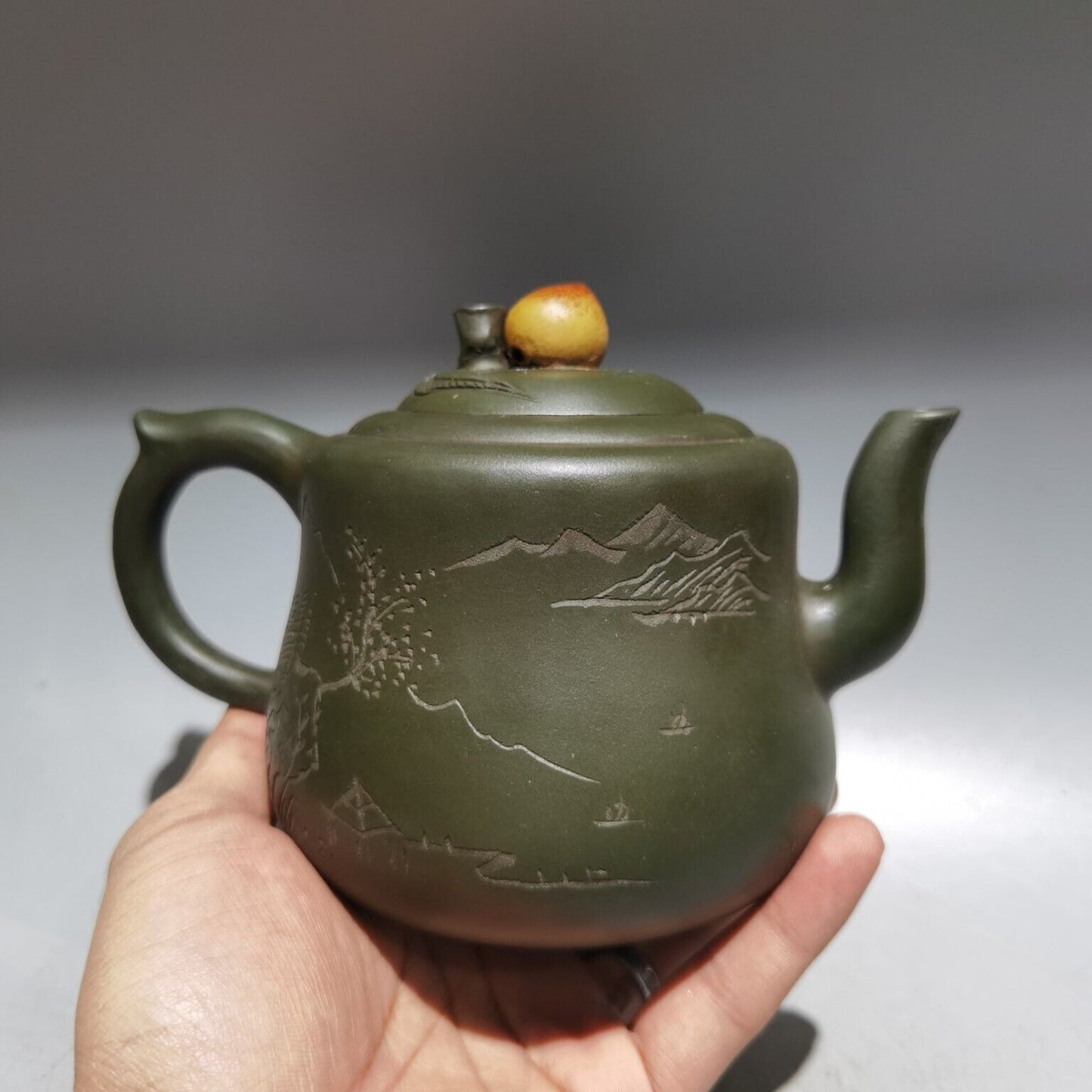 vintage chinese yixing purple clay teapot zisha ceremony scenery teaware art