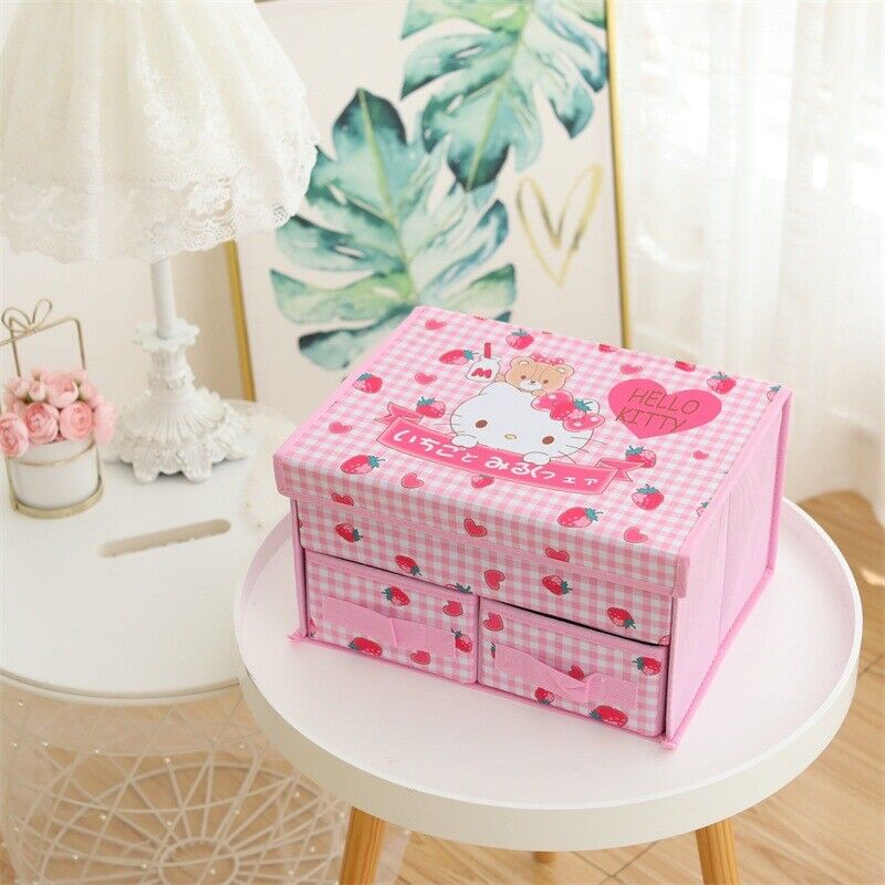 Kuromi Kitty My Melody Underwear Storage Box Foldable Double Drawer Storage Box