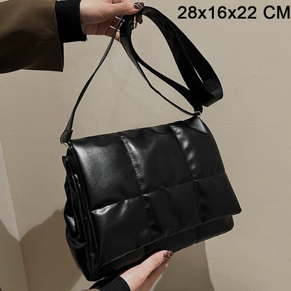 Vintage Totes Large Capacity PU Leather Crossbody Handbag Women Shoulder Bag