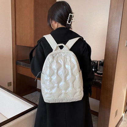 Backpack Nylon Space Padded Student School Big Shoulder Bag Luxury Handbag Blue