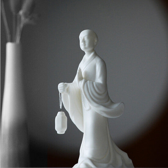 Taoism Style Tea Pet Home Table Decoration Zisha Porcelain Monk With Light New