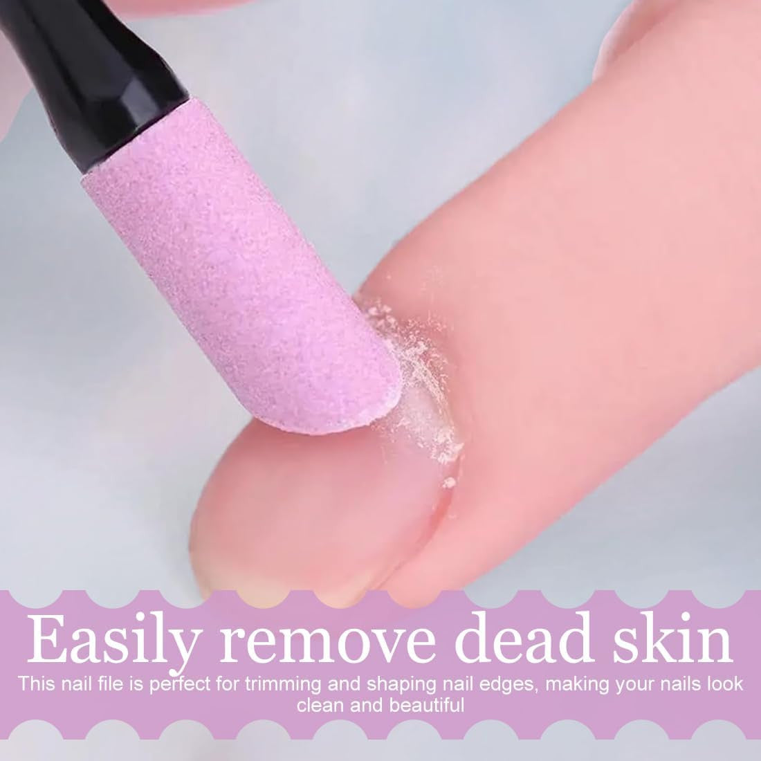 10X Nail File Cuticle Stone Pusher Trimmer Nail Sanding Sticks Nail Buffing Tool