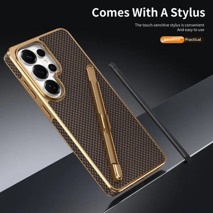 Back Cover for Samsung S24 Ultra/S25/S26 Carbon Fiber Texture Mobile Phone Case