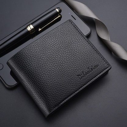 Synthetic Leather Billfold Wallet Short Slim Purse Credit Card Thin Bags Pouch