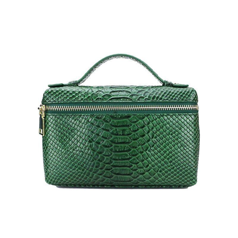 Handbag Embossed Ostrich Leather Portable Bag Small Clutch Bag Purse 19*12*6 CM