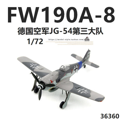 1/72 German FW190A-8 fighter model JG54 Wing 3rd Brigade aircraft model
