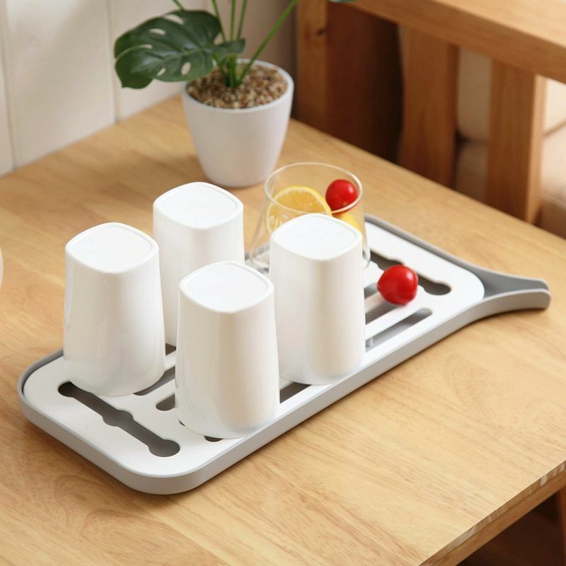 Kitchen Dish Drainer Drain Rack Plastic Dryer Tray Large Sink Drying Worktop PP