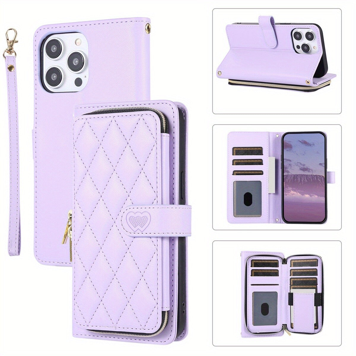 Crossbody Wallet Case for iPhone 16 15 14 13 12 11 Pro Max XR XS 7 8 Plus SE