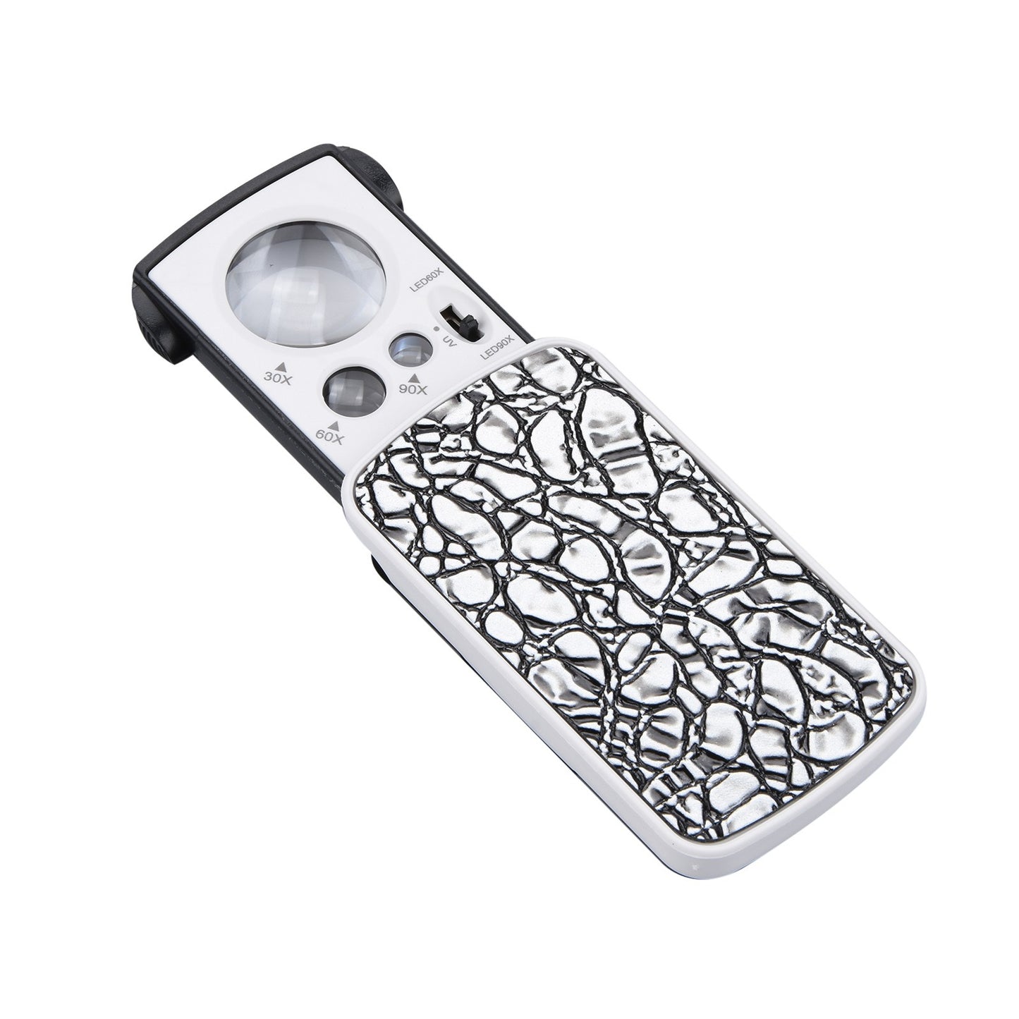 30X 60X 90X Portable Slide LED Light Jewelry Magnifying Glass Magnifier Loupe ew