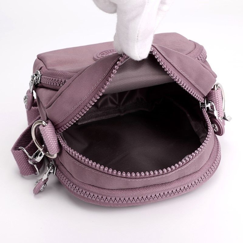 Nylon Shoulder Bag Waterproof Handbag Travelling Tote Crossbody Purse 14*1*17 CM