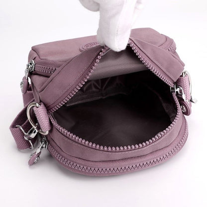 Nylon Shoulder Bag Waterproof Handbag Travelling Tote Crossbody Purse 14*1*17 CM