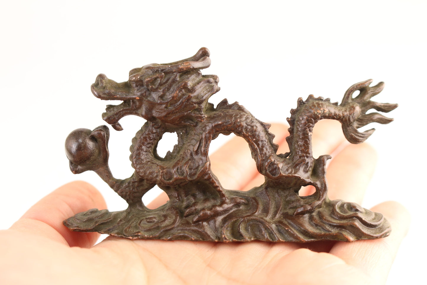 Rare bronze handmade dragon statue figure collectable tea pet home decor art