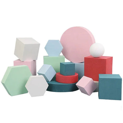 Photo Background Props 8Pcs Foam Solid Colors Photography Cube Posing Ornaments