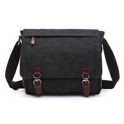 Canvas Laptop Shoulder Bag Men Crossbody Bags School Bookbag