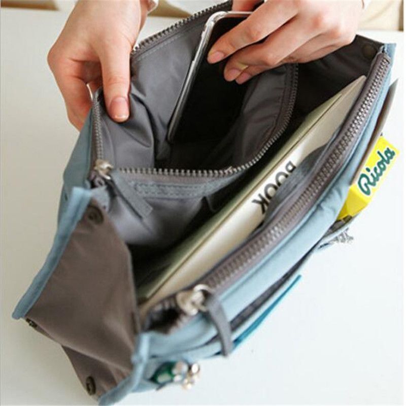 Tote Cosmetic Bag Double Zipper Makeup Bag Toiletries Large Nylon Travel Insert