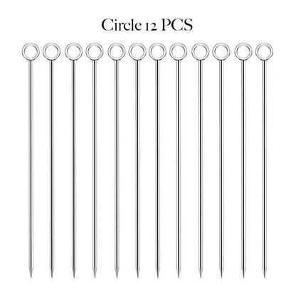 Cocktail Picks Fruit Sticks Bar Tool Drink Stirring Martini Accessory 11cm Metal