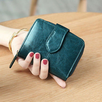Leather Wallet Women Short Mini Clutch Purse Coin Pocket Credit Card Holder Bag