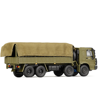 1:64 Diecast Howo Military Heavy-duty Truck Model Metal Car Model Collection Toy