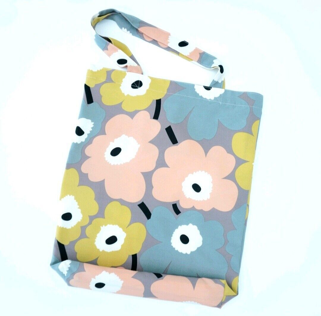 Fashion Colorful Marimekko Fabric Unikko Poppy Tote Bag, Shopping Bag For Her