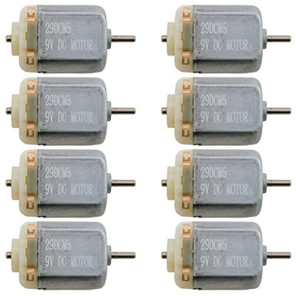 8 Pack 9V DC Motor 8,500 RPM (1" x 0.8" x 0.6")