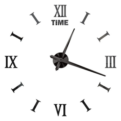 DIY Wall Clocks Acrylic Mirror Large 3D Frameless Home Living Room Decor 37-47In