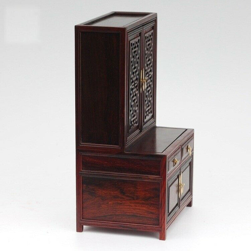 Wooden Carved Miniature Cabinet Buddha Altar Butsudan Shrine Praying Decor
