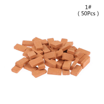 Simulation Brick 50-120Pcs Clay DIY Building Scenery Dollhouse Mini Landscape
