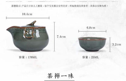 Longquan Celadon Portable Kung Fu Tea Set A Pot of Two Teacup