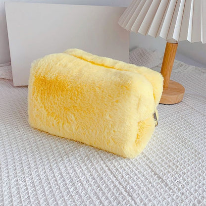 Travel Makeup Pouch Holder Plush Cosmetic Bag Student School Large Storage Purse