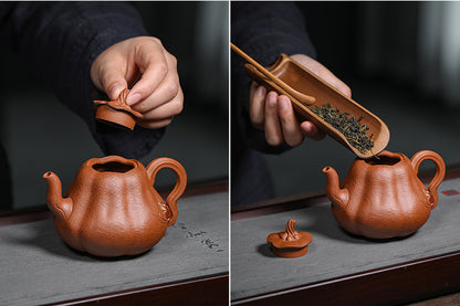 Full Handmade Tea Pot Original Ore Real Yixing Zisha Pot Pumpkin Shaped Pot Tea
