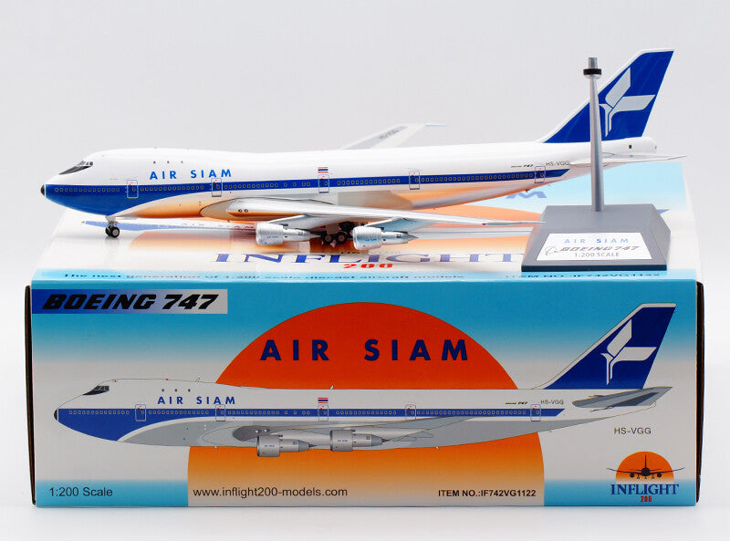 1:200 35CM InFlight AIR SIAM BOEING 747-200 Airplane Diecast Aircraft Model