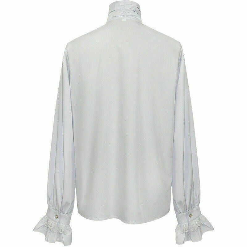 Fashion Mens Shirt Top Black/white Gothic Steampunk Victorian Regency Aristocrat
