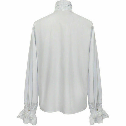 Fashion Mens Shirt Top Black/white Gothic Steampunk Victorian Regency Aristocrat