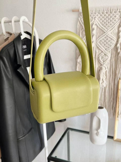 Cylindrical Handbag Luxury Polyester Style Small Shoulder Bags 16*10*10CM Square