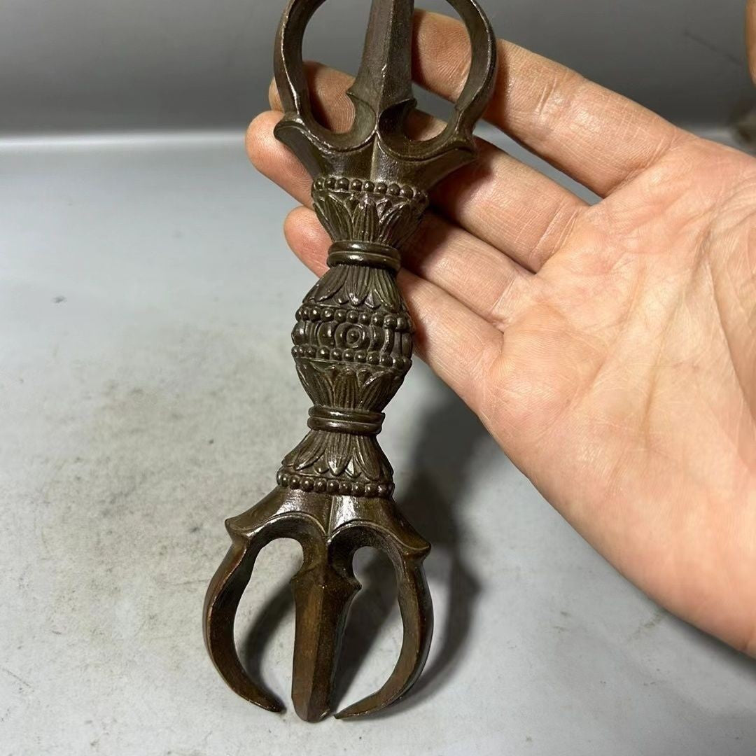 Tibetan Vajra Dorje Ritual Tool Nepalese Four Prong Buddhist Cross Ornament