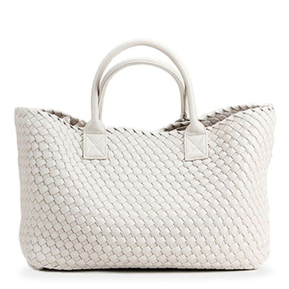 Woven Handbags Imitation Sheepskin Shoulder Bag Large Bucket Bag Women Leather