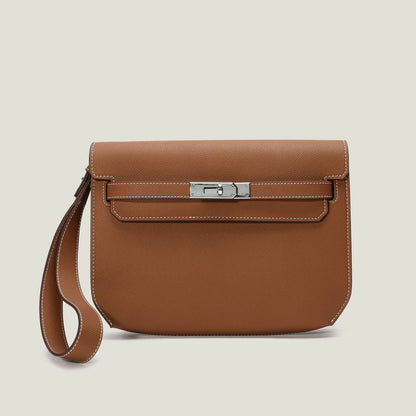Small Flap Real Leather Belt Clutch Purse Briefcase Shoulder bag Satchel Handbag