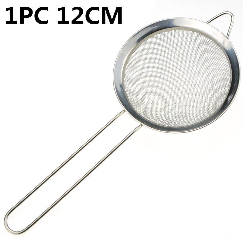 Fine Mesh Strainer Set of 3 Stainless Steel Sieve with Nut Milk Bag Sifter Metal