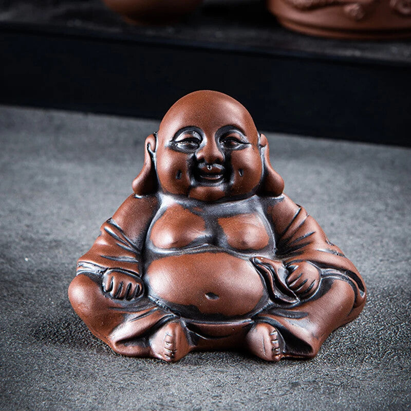 1pc 4.13" Yixing Purple Sand Tea Pet Ornaments Creative Purple Clay Decoration