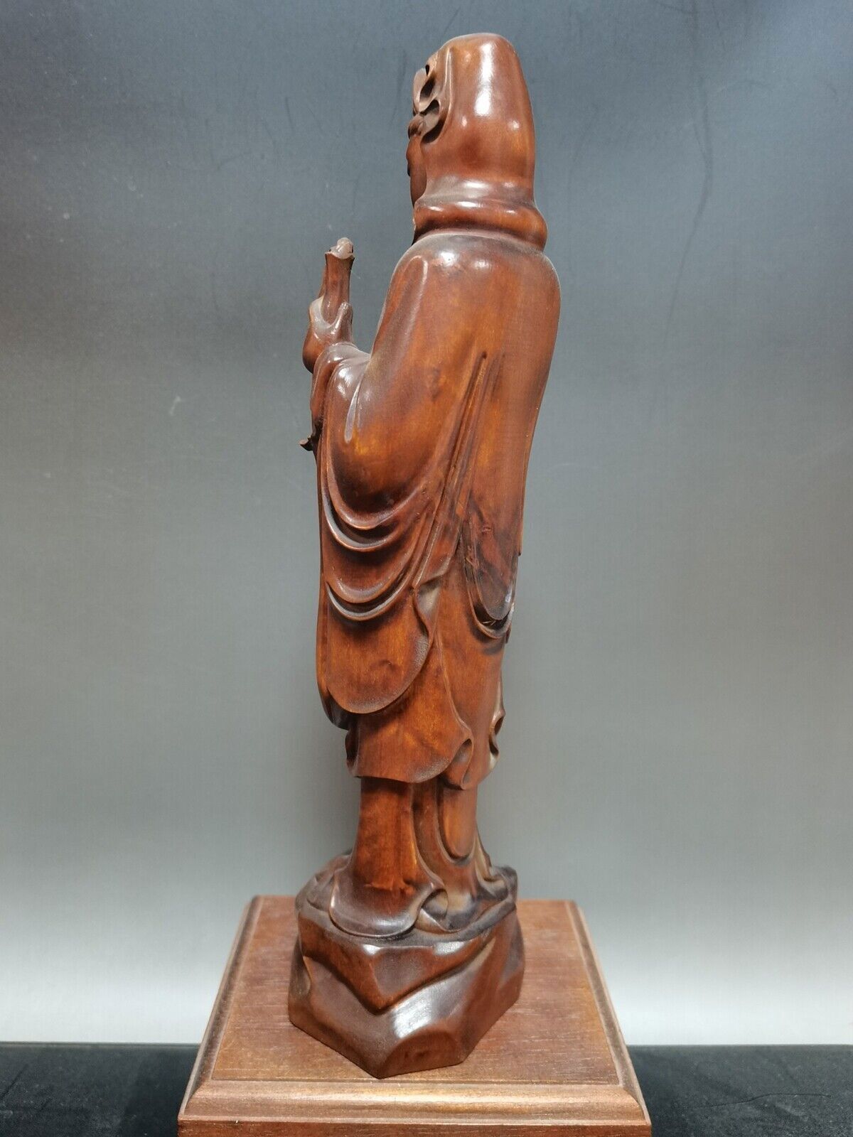 Chinese Antique Boxwood Carved Exquisite Guanyin Statue Home Decor Sculpture Art