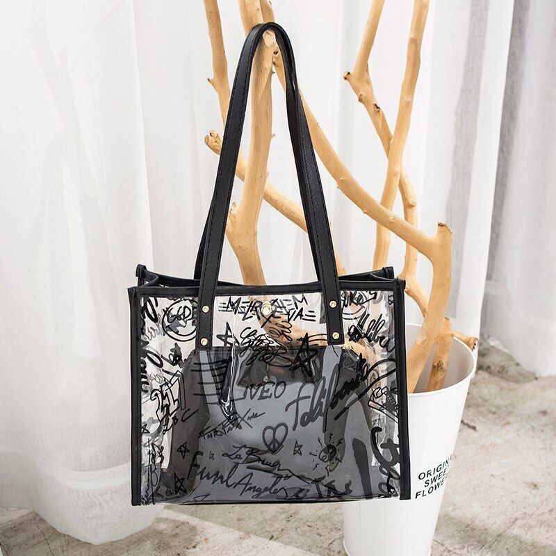 Transparent Composite Bag Leisure Letter One Shoulder Phone Large Capacity Bag