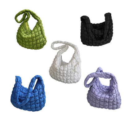 Large Puffer Tote Bag Padded Style Quilted Shoulder Bags Black or Sage Womens