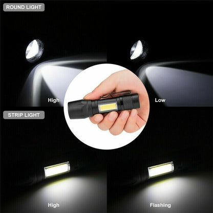 2 Lamparas de mano recargables USB led linternas alta potencia lumens potente
