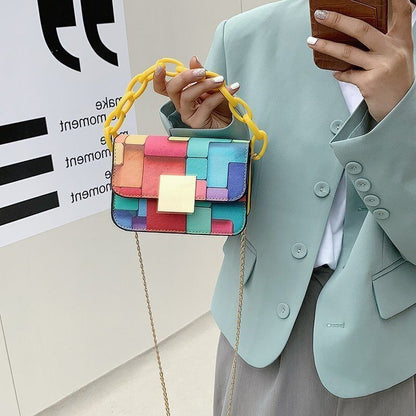 Shoulder Bag Printing Chain Female Phone Fashion Small Handbag Synthetic Leather